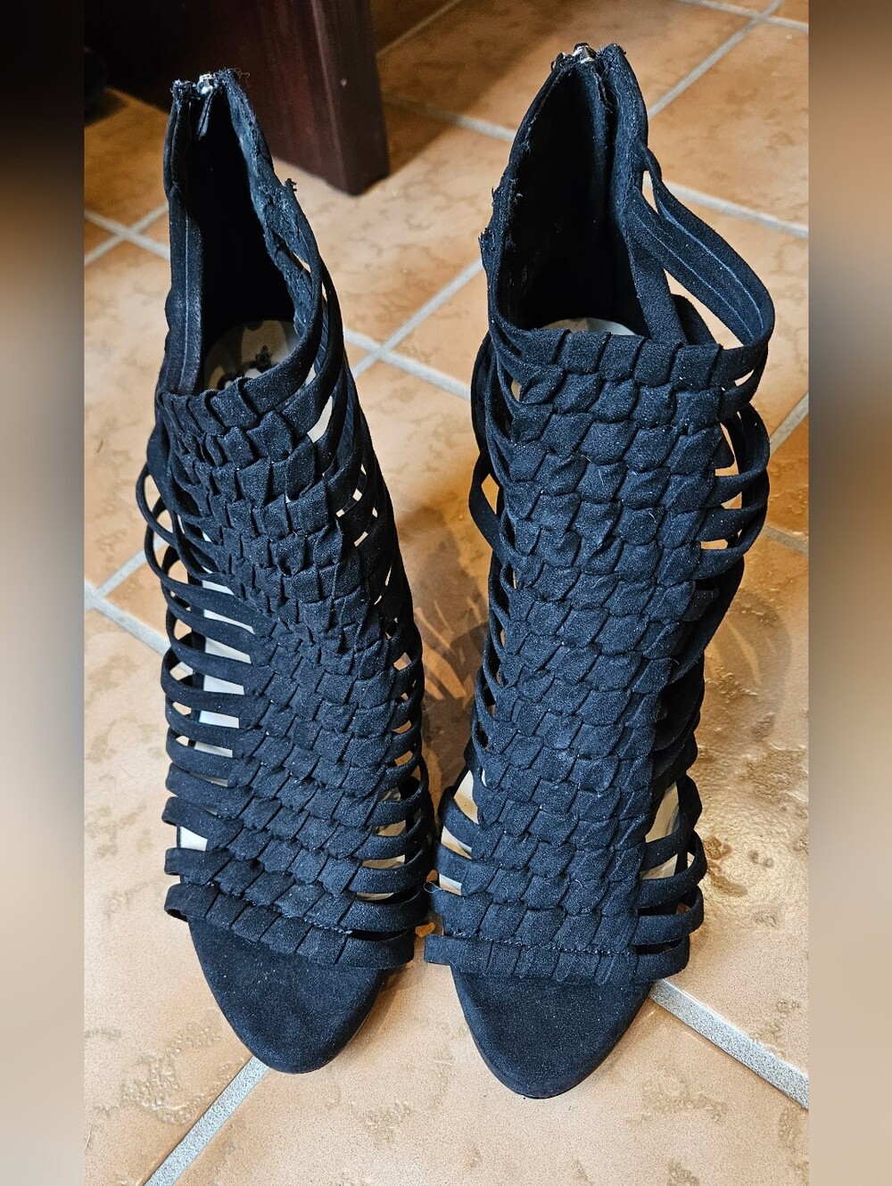 Fergalicious “Tinker” Black Strappy Stiletto Heels